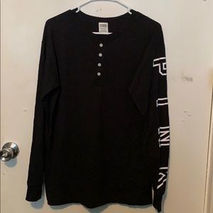 Black long sleeve button up PINK shirt.